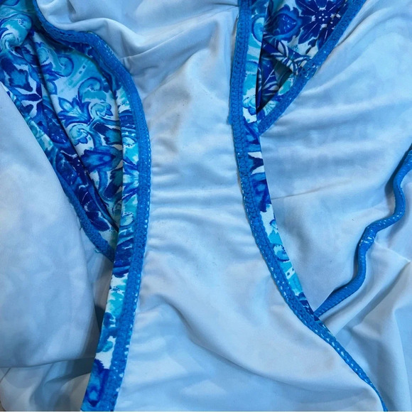 La Blanca Crystal Blue‎ Printed Strappy One Piece Swimsuit. Size 8. NWT. - Picture 11 of 15